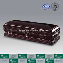 LUXES American Style Mahogany Wooden Casket Funeral Coffins For Sale